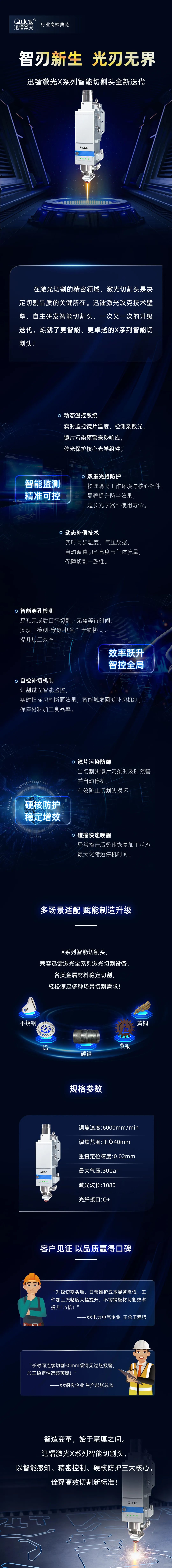 迅鐳激光X系列智能切割頭 | 三重技術(shù)矩陣，開(kāi)啟高效切割新紀(jì)元！(圖2)